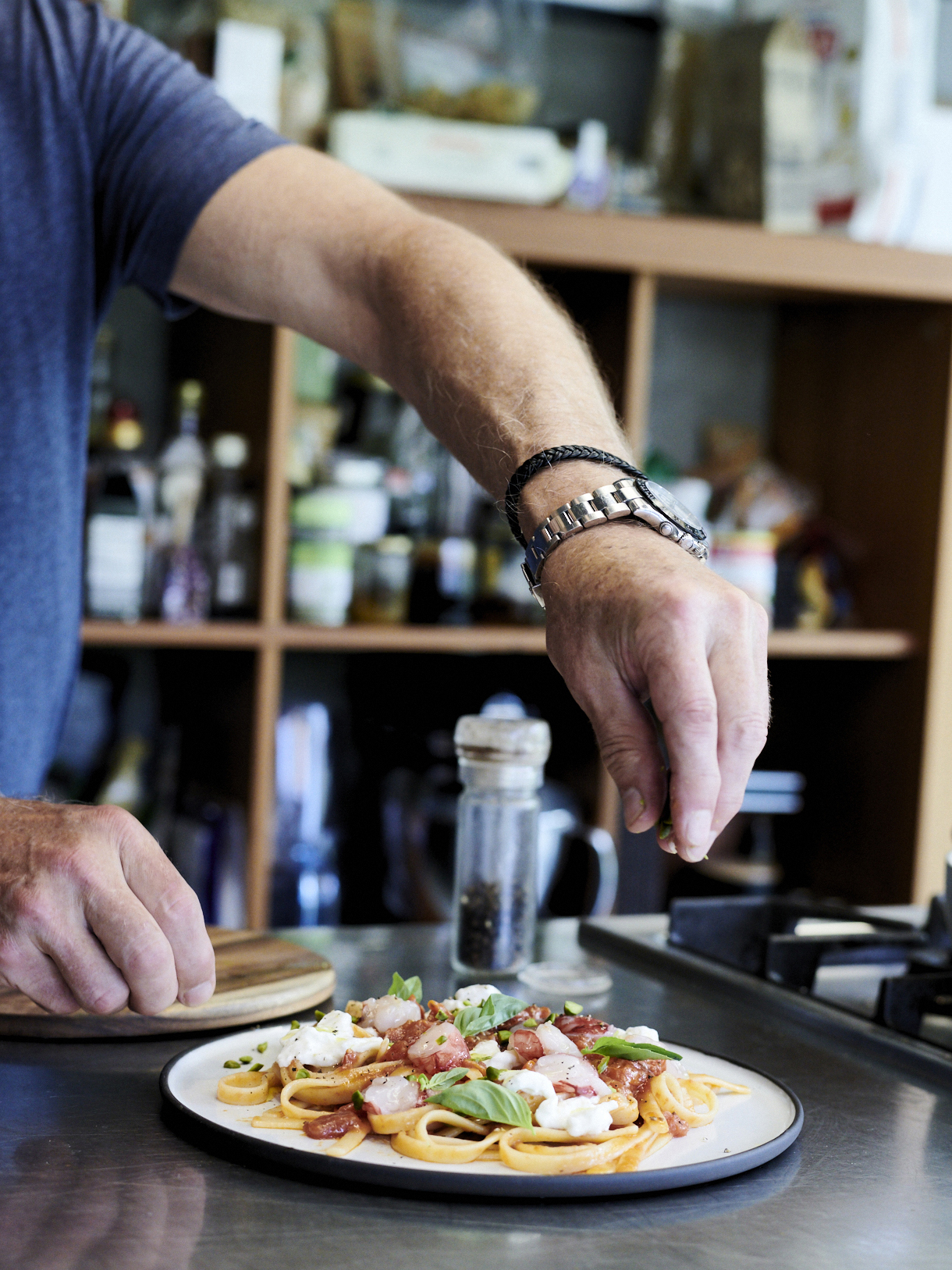 Linguine mit Pistazien, Gamberi rossi und Stracciatella Rezept 3
