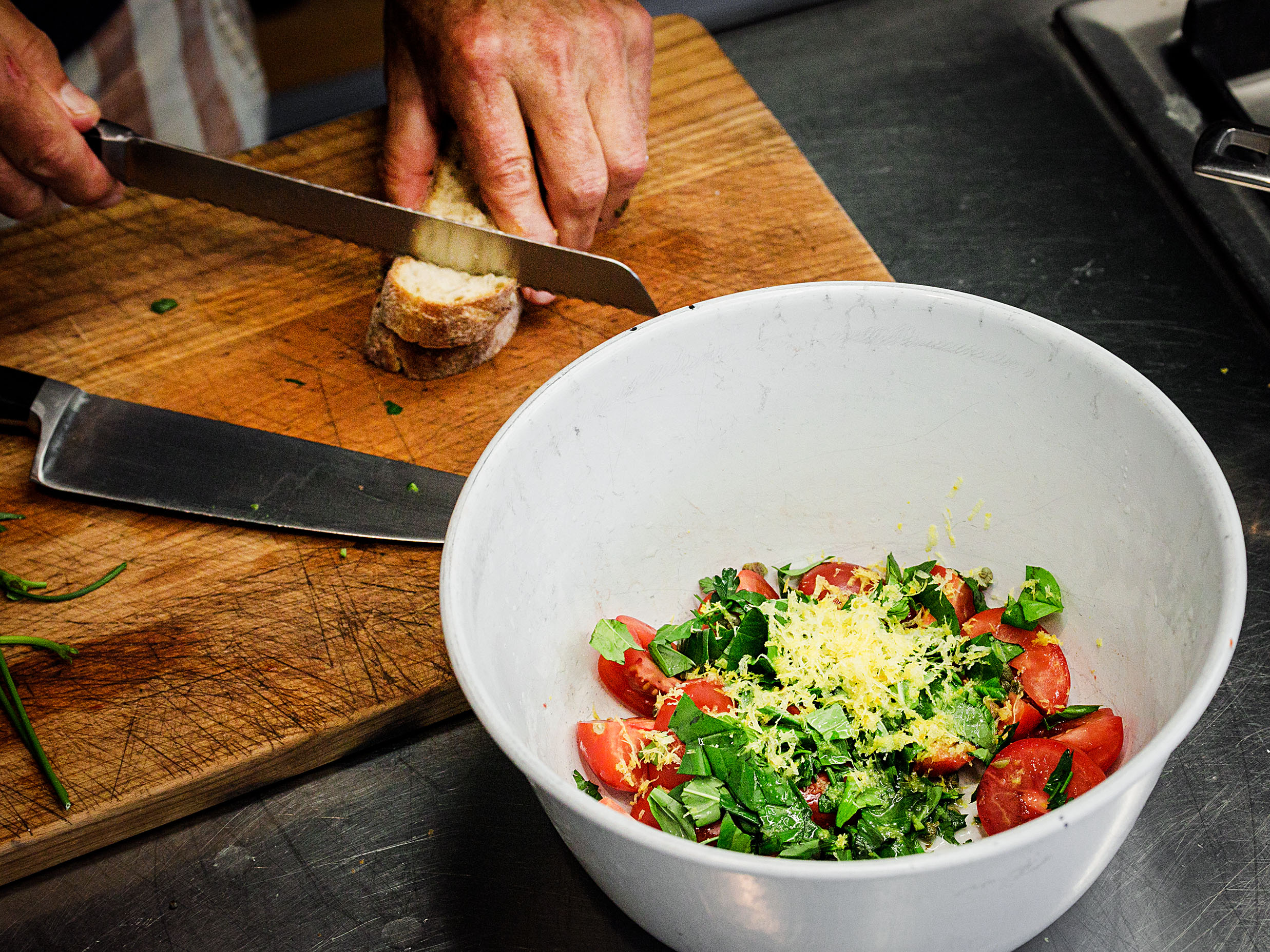Schritt 3: Brot schneiden