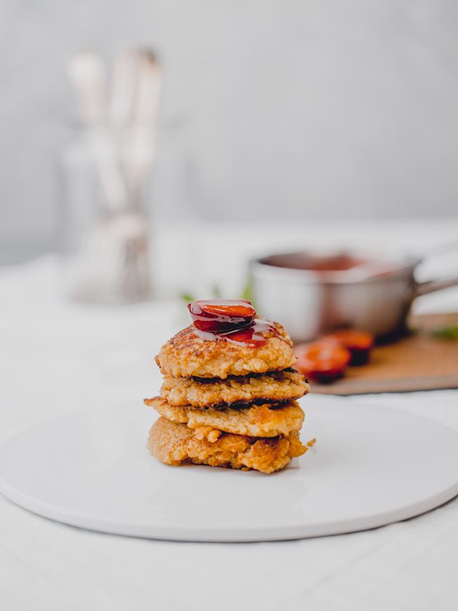 Kartoffel – Pancakes mit Zwetschgen Kompott Rezept Kartoffel – Pancakes mit Zwetschgen Kompott Rezept