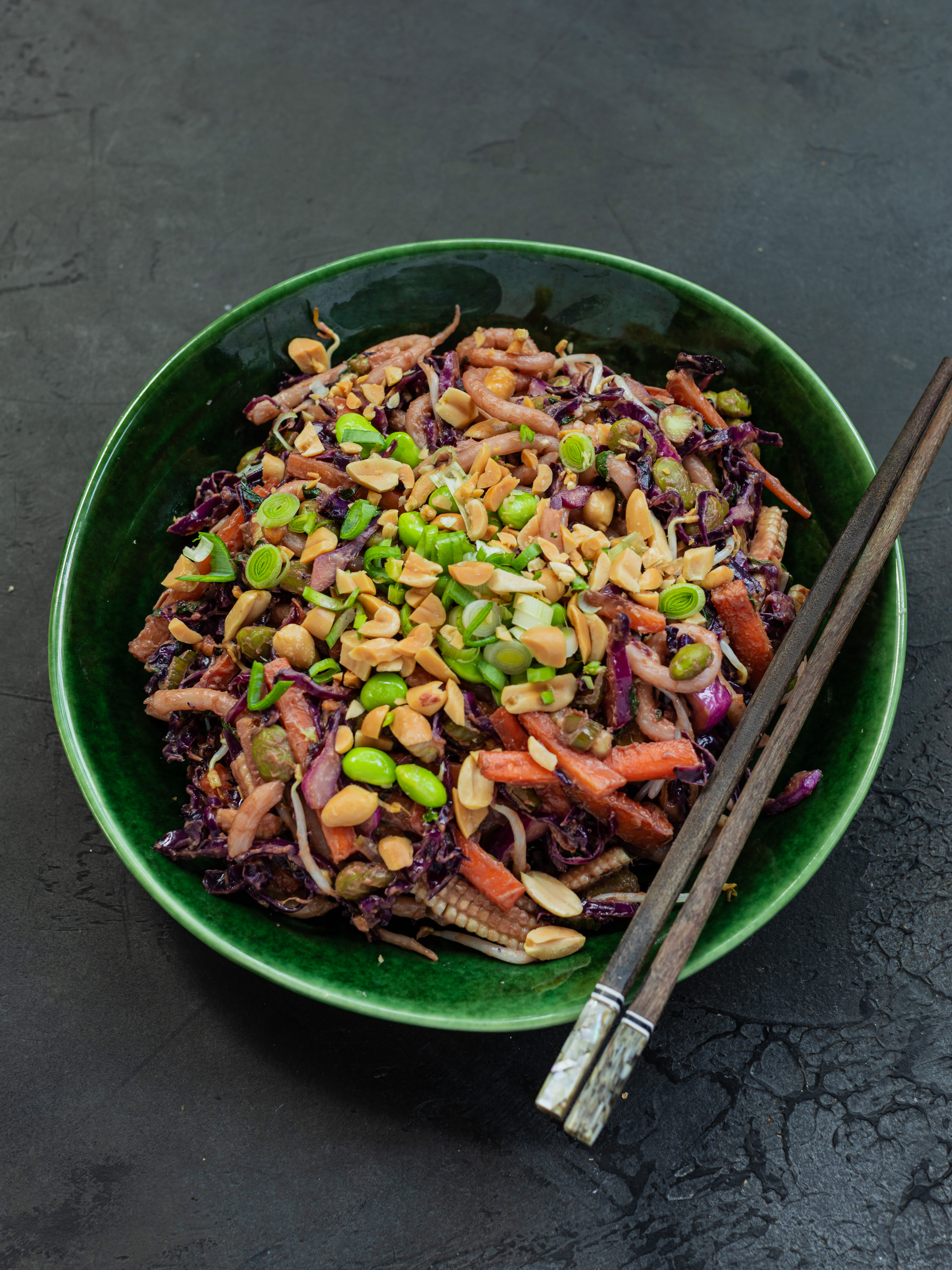 Udon-Nudeln mit Rotkohl Rezept 1