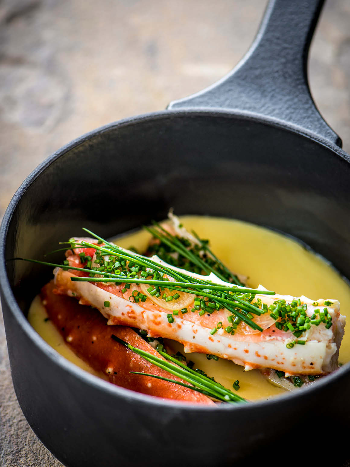 Kartoffel-Mousseline mit Vanille und Königskrabbe Rezept