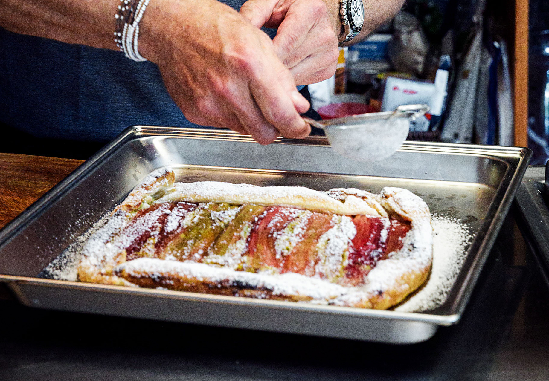 Schritt 2: Tarte mit Puderzucker bestäuben