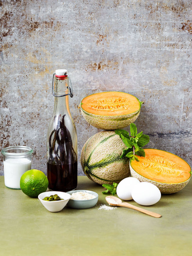 Glutenfreie Pistazien-Loloscreme-Torte-mit Melonen Rezept 3