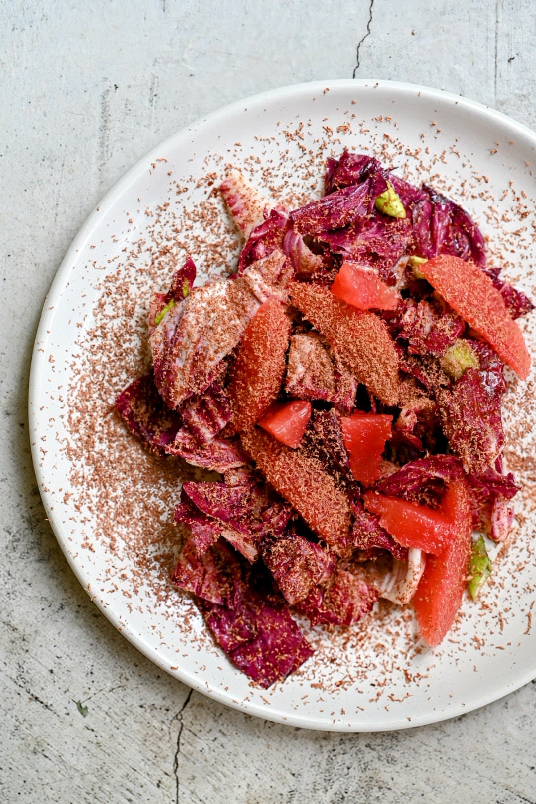 Radiccio Salat mit Grapefruits und Schokolade Rezept 1