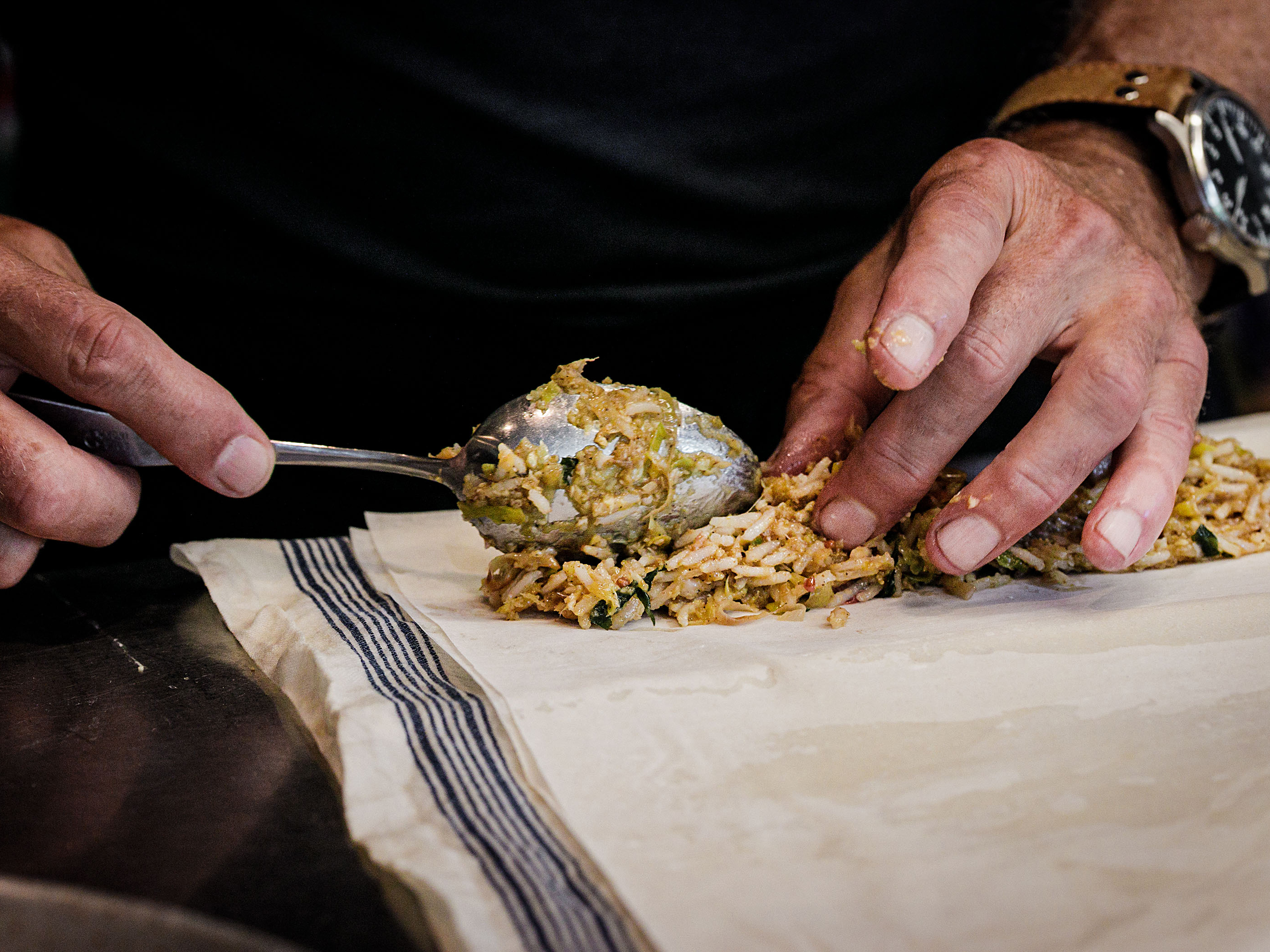 Schritt2:  Pastete für Kolokithopita formen