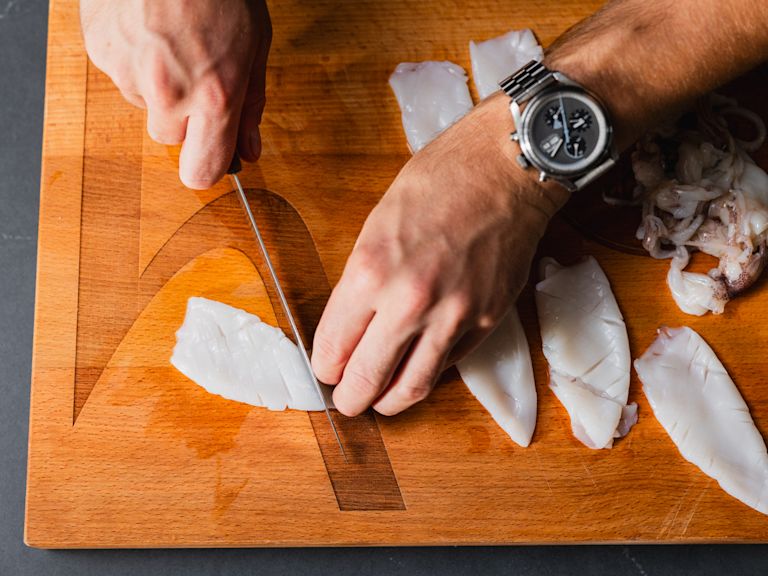 Schritt 5: Calamaretti vorbereiten Schritt 5: Calamaretti vorbereiten