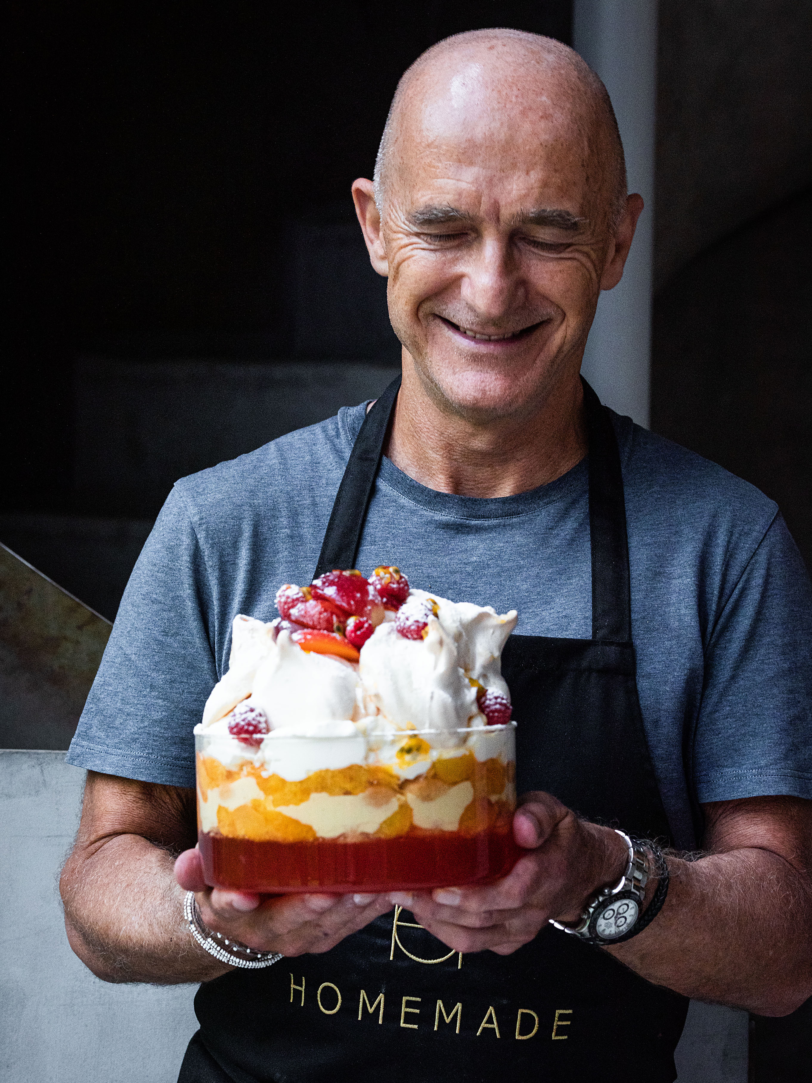 Pfirisch-Pavlova Trifle mit Brandy Crème Rezept 2