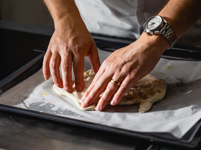 Schritt 1: Teig für Focaccia Primaverili zubereiten Schritt 1: Teig für Focaccia Primaverili zubereiten