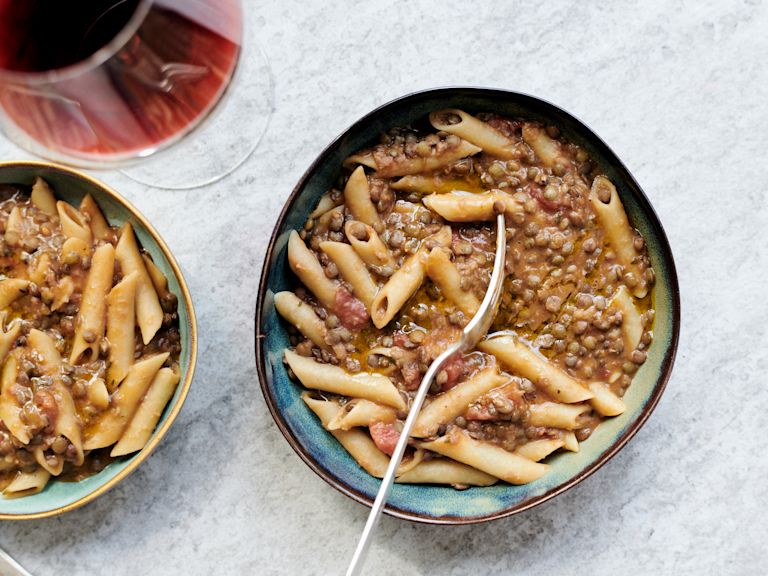 Schritt 3: Pasta et Lenticche anrichten. Schritt 3: Pasta et Lenticche anrichten.