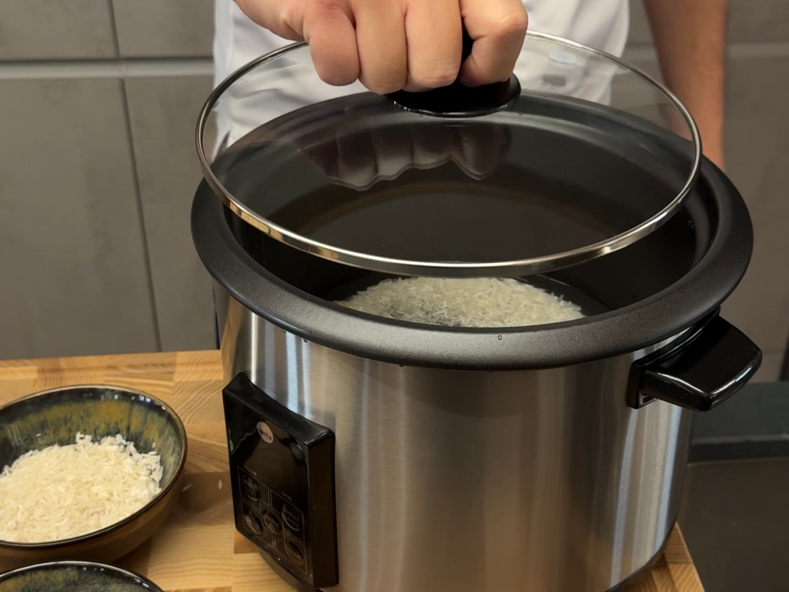 Step 2: Reis in Reiskocher kochen