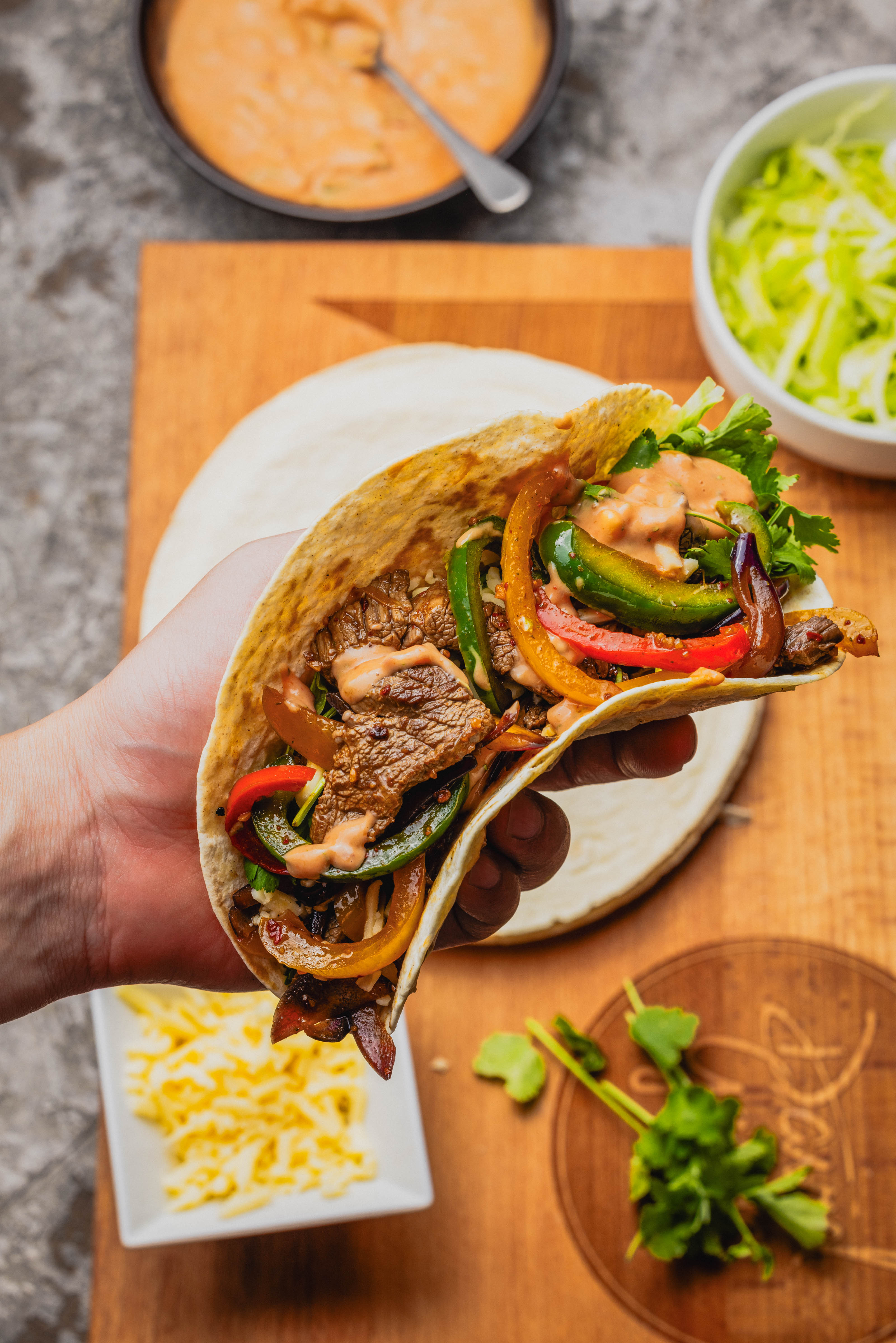 Fajitas mit Flap Steak und Jalisco Sauce Rezept