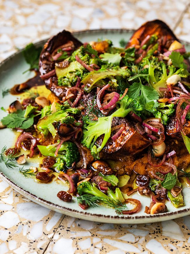 Berbere Kürbis mit Broccoli Fatthe Rezept Berbere Kürbis mit Broccoli Fatthe Rezept