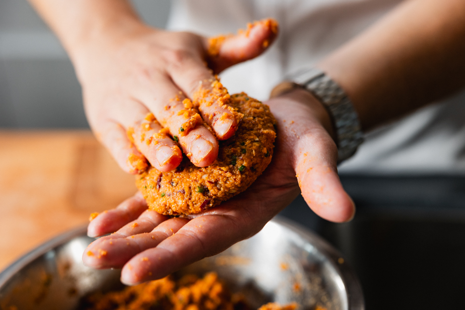 Schritt 4: Süsskartoffelburger Patties formen 