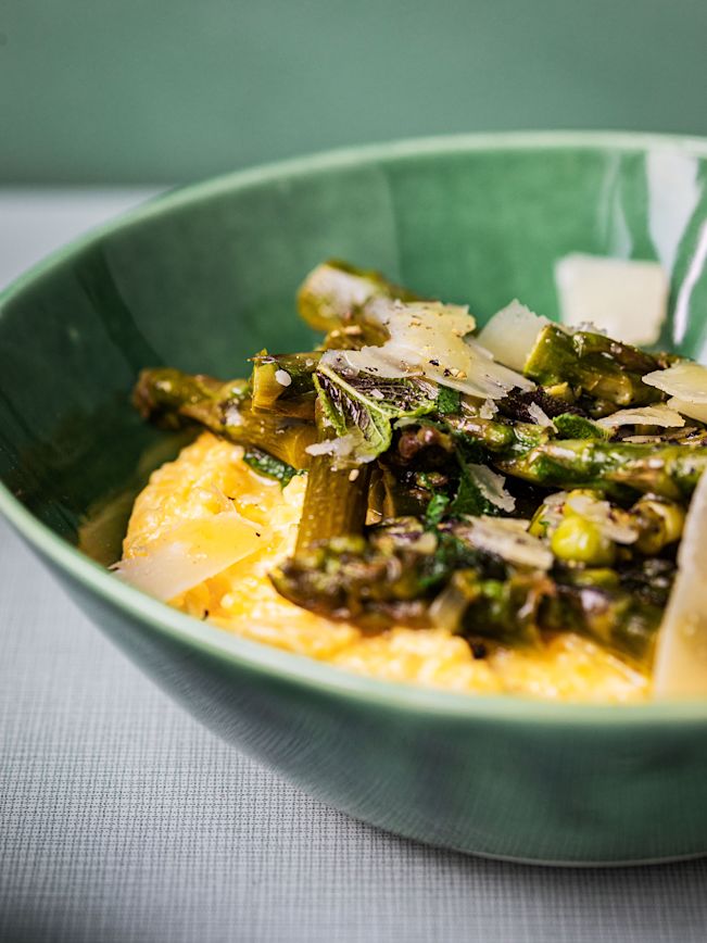 Polenta mit Spargeln & Erbsen Rezept 1 Polenta mit Spargeln & Erbsen Rezept 1