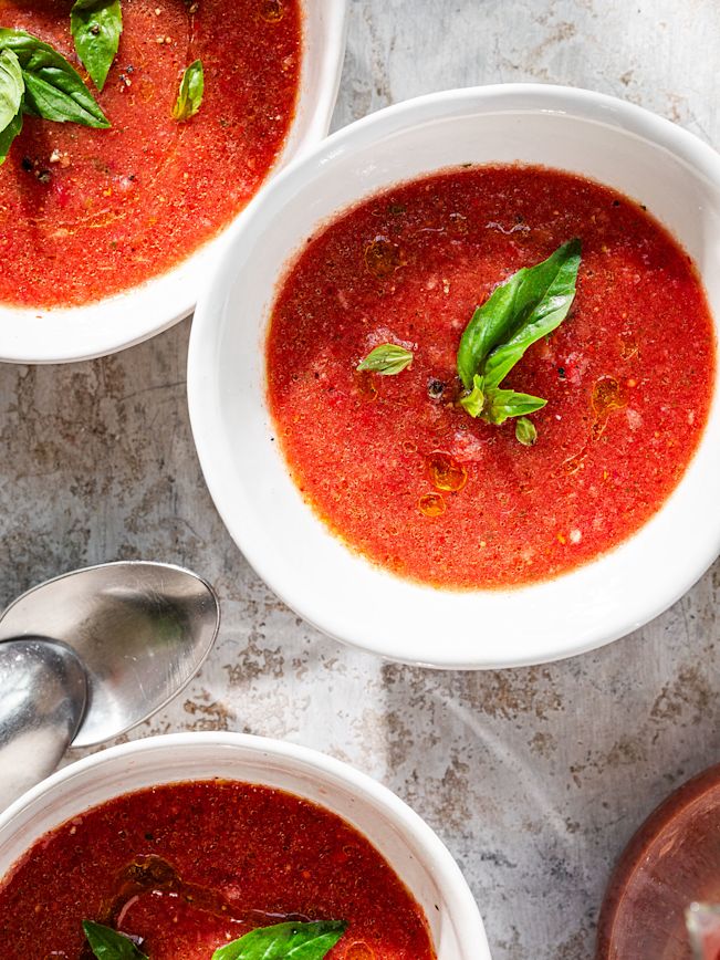 Erdbeer und Wassermelonen Gazpacho Rezept Erdbeer und Wassermelonen Gazpacho Rezept