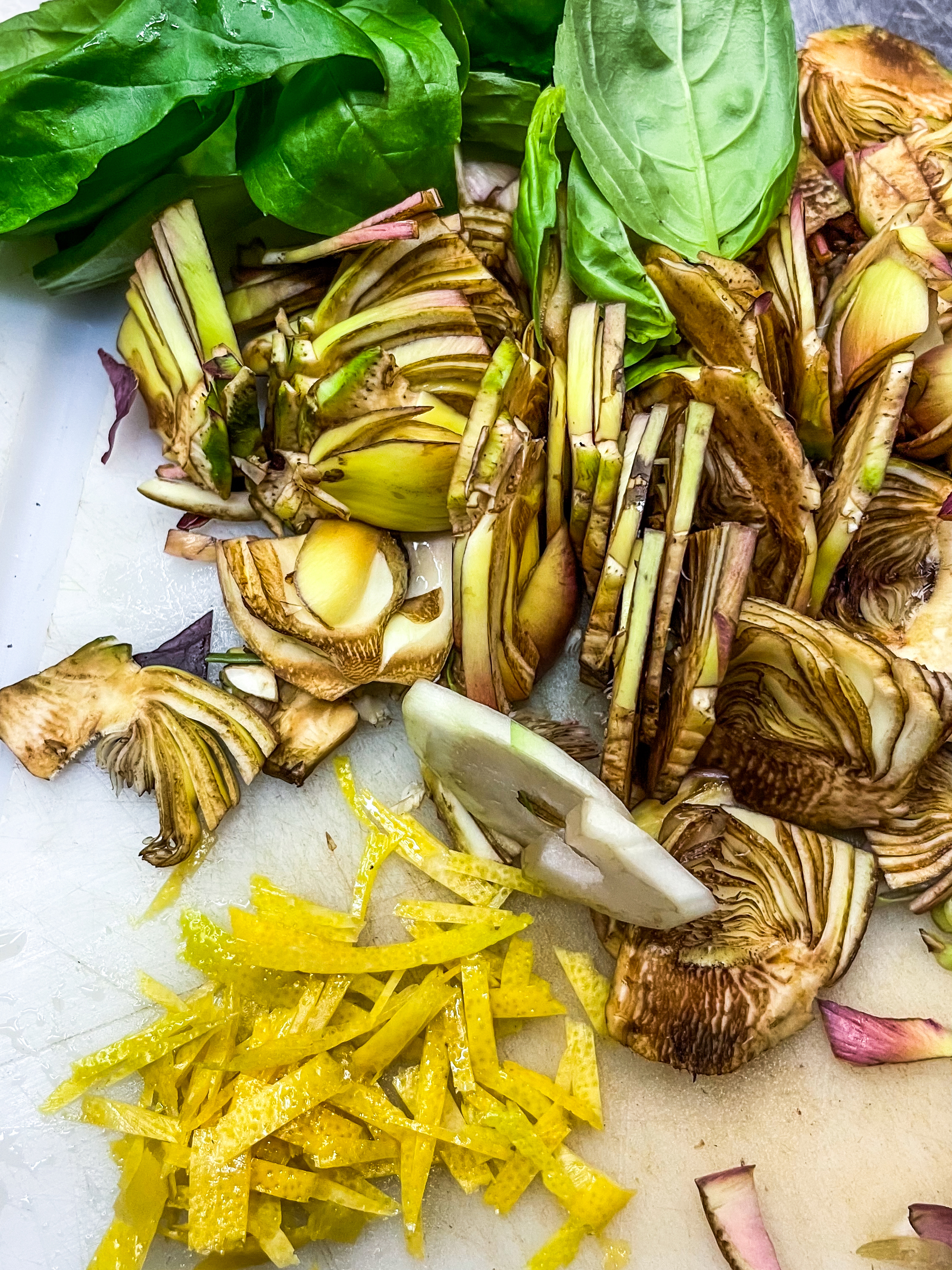 Spaghetti mit Artischocken, Puntarelle, Zitrone & Barba di Frate Rezept 6