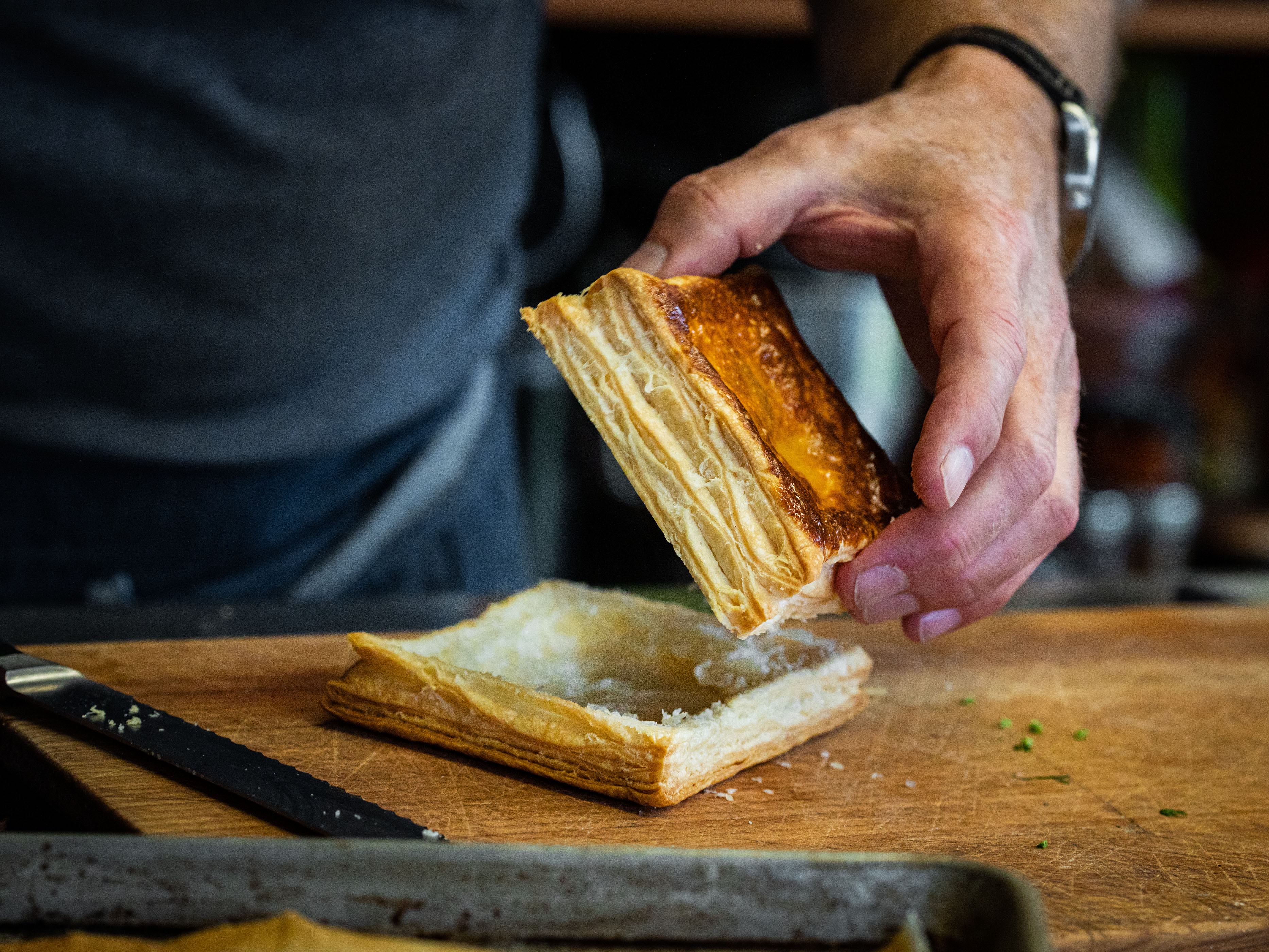 Schritt 4: Die unteren Teile auf die 4 vorgewärmten Teller legen