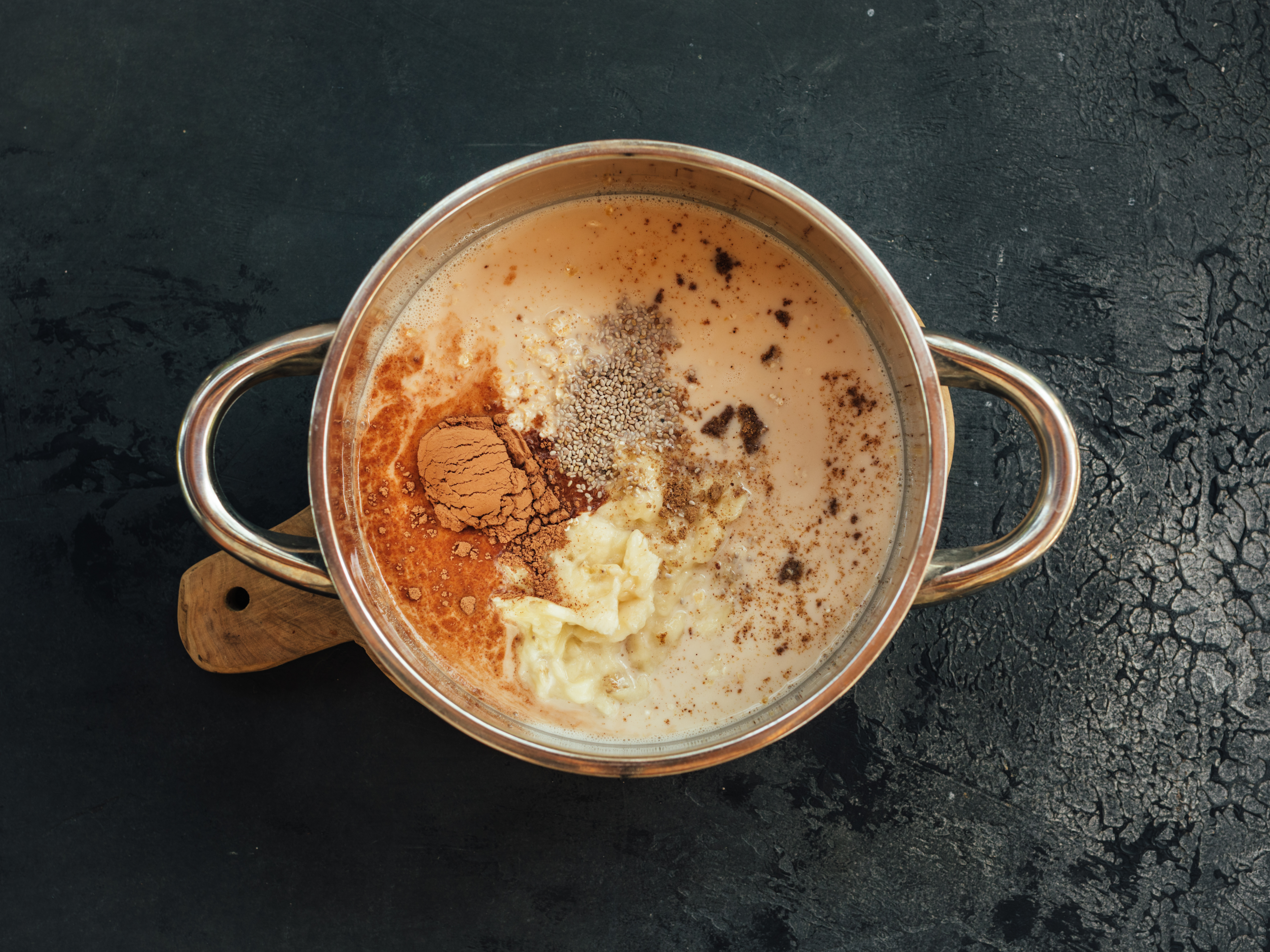 Schritt 1: Porridge für  Schoko-Banane Porridge zubereiten