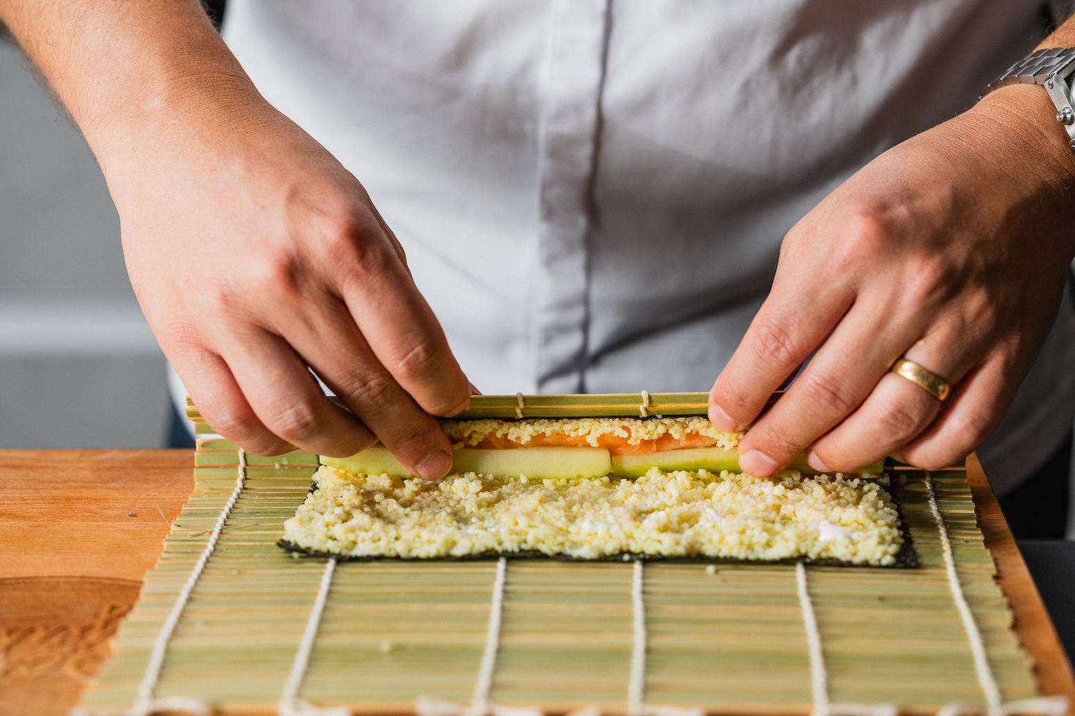 Schritt 5: Sushi rollen