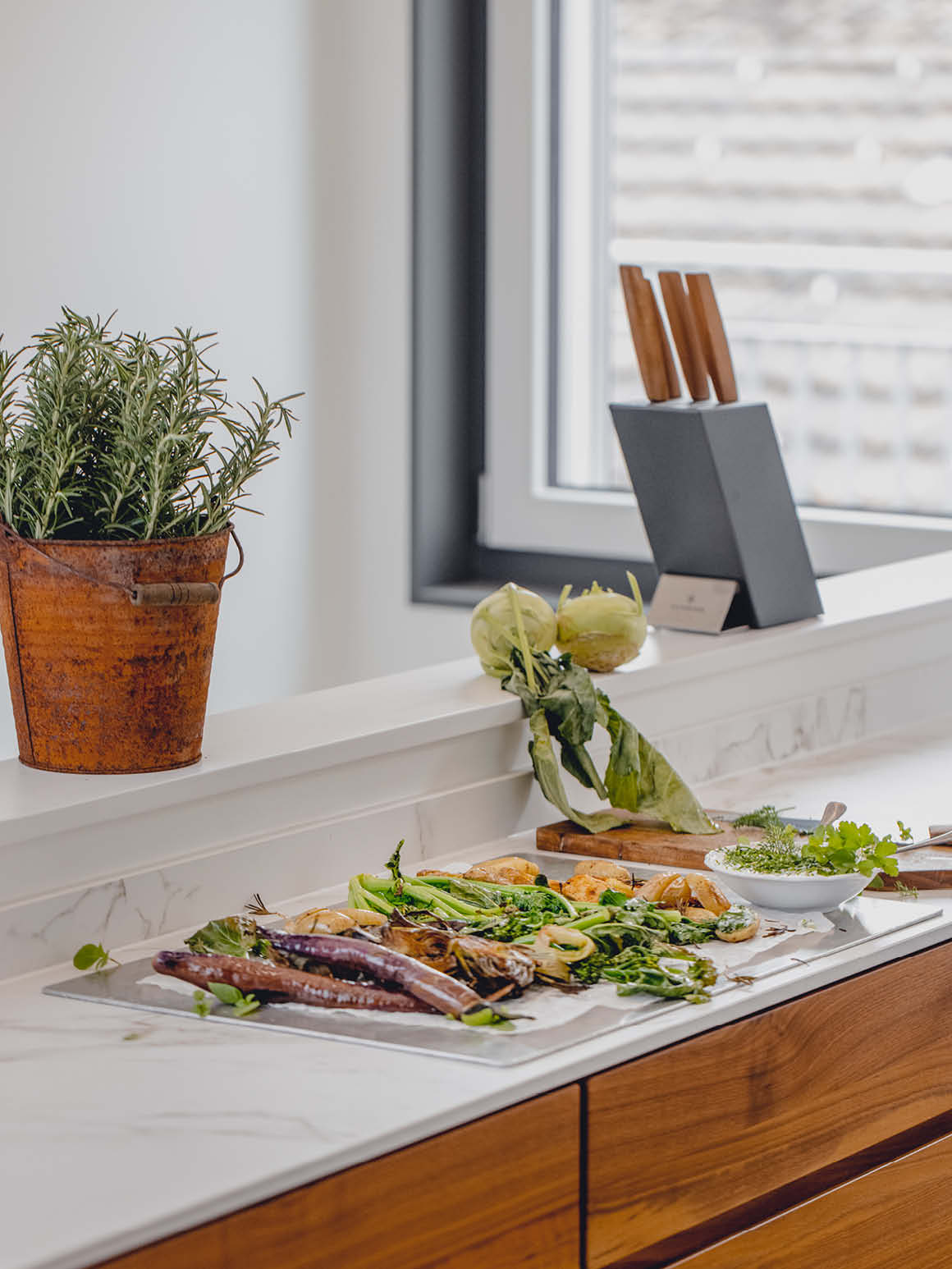 Ofengemüse mit Kräuterdip Rezept 2