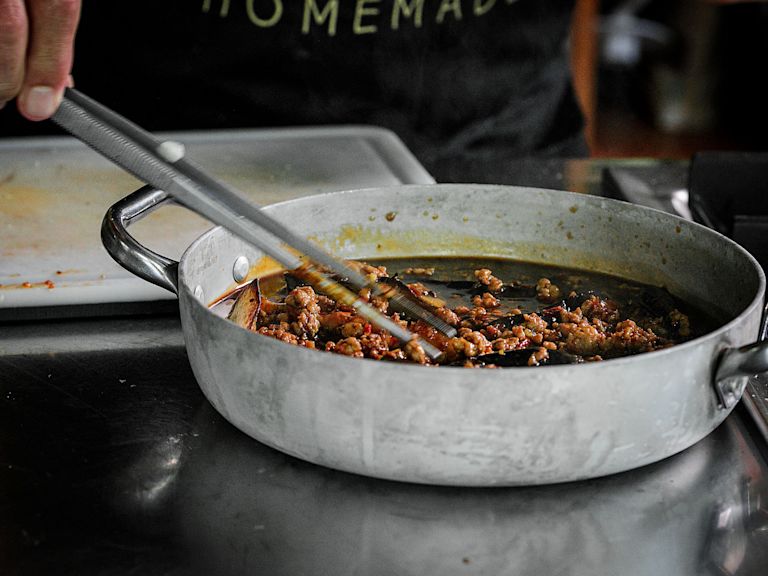 Schritt 3: Auberginen für Sichuan geschmorte Auberginen schmoren Schritt 3: Auberginen für Sichuan geschmorte Auberginen schmoren