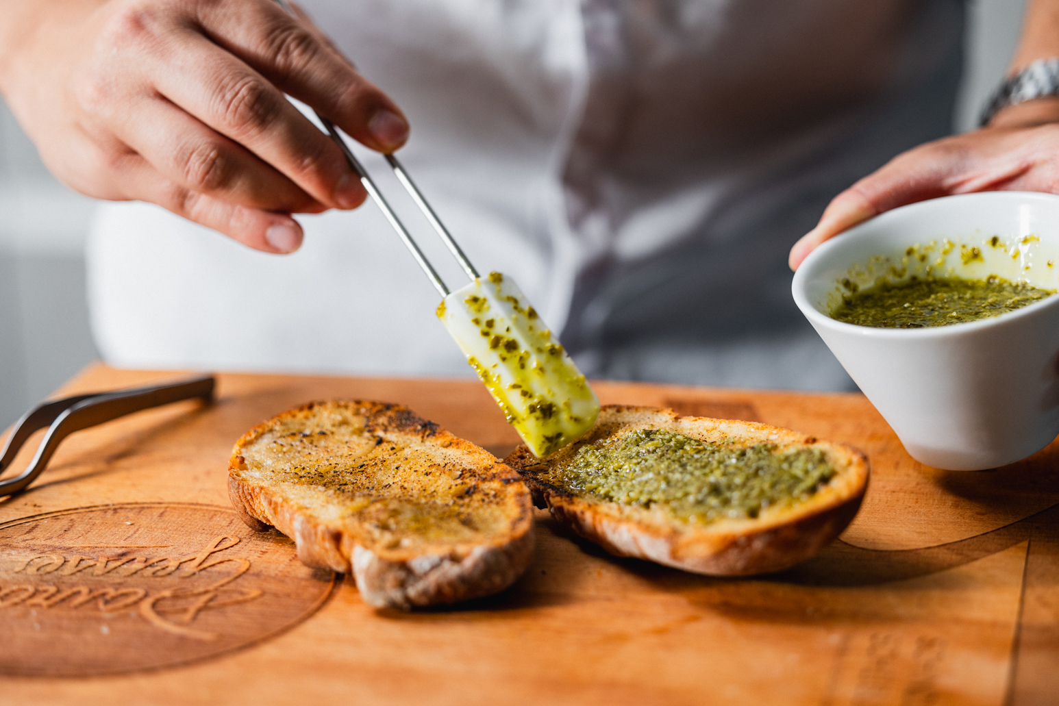 Bruschetta mit Burrata und Rucola Schritt 4