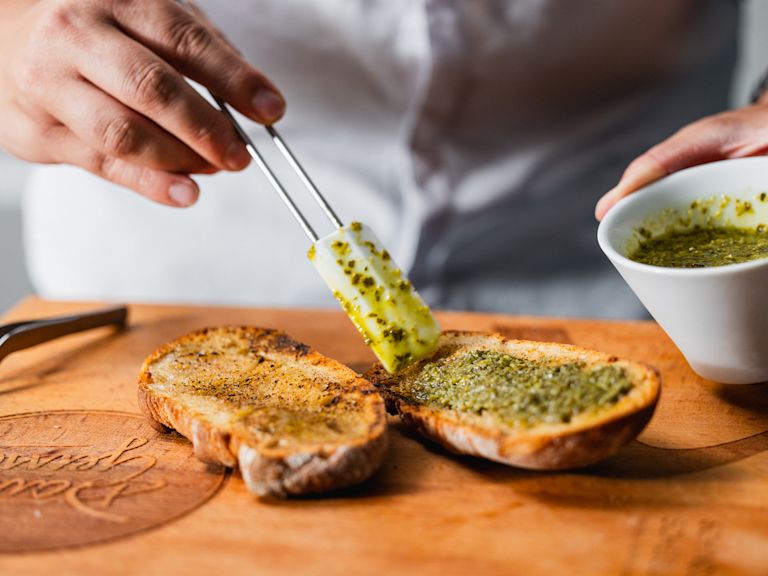 Bruschetta mit Burrata und Rucola Schritt 4 Bruschetta mit Burrata und Rucola Schritt 4