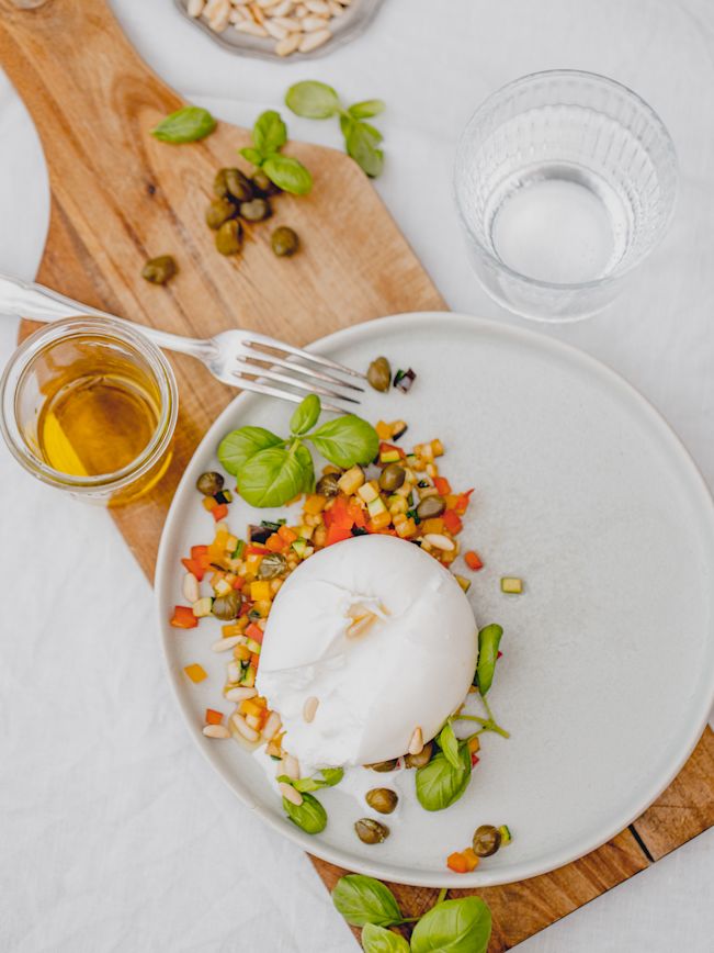 Caponata mit Burrata Rezept Caponata mit Burrata Rezept