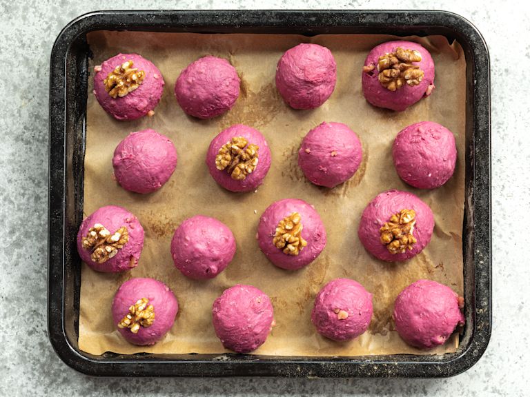 Schritt 2: anden-Baumnuss-Brötli formen Schritt 2: anden-Baumnuss-Brötli formen