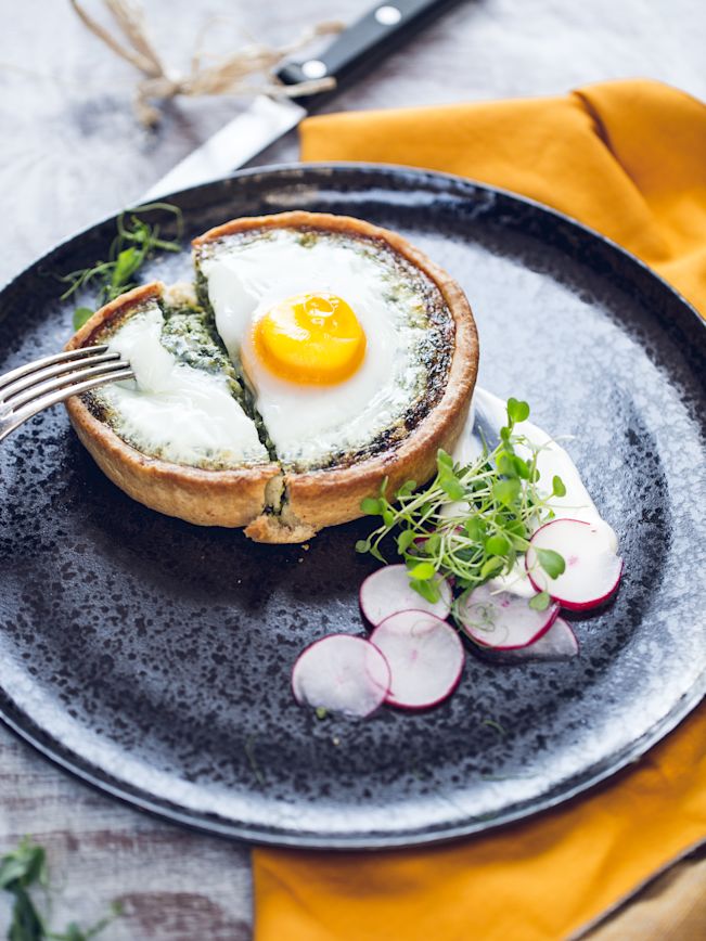 Spinatquiche mit Wachtelei Rezept Spinatquiche mit Wachtelei Rezept