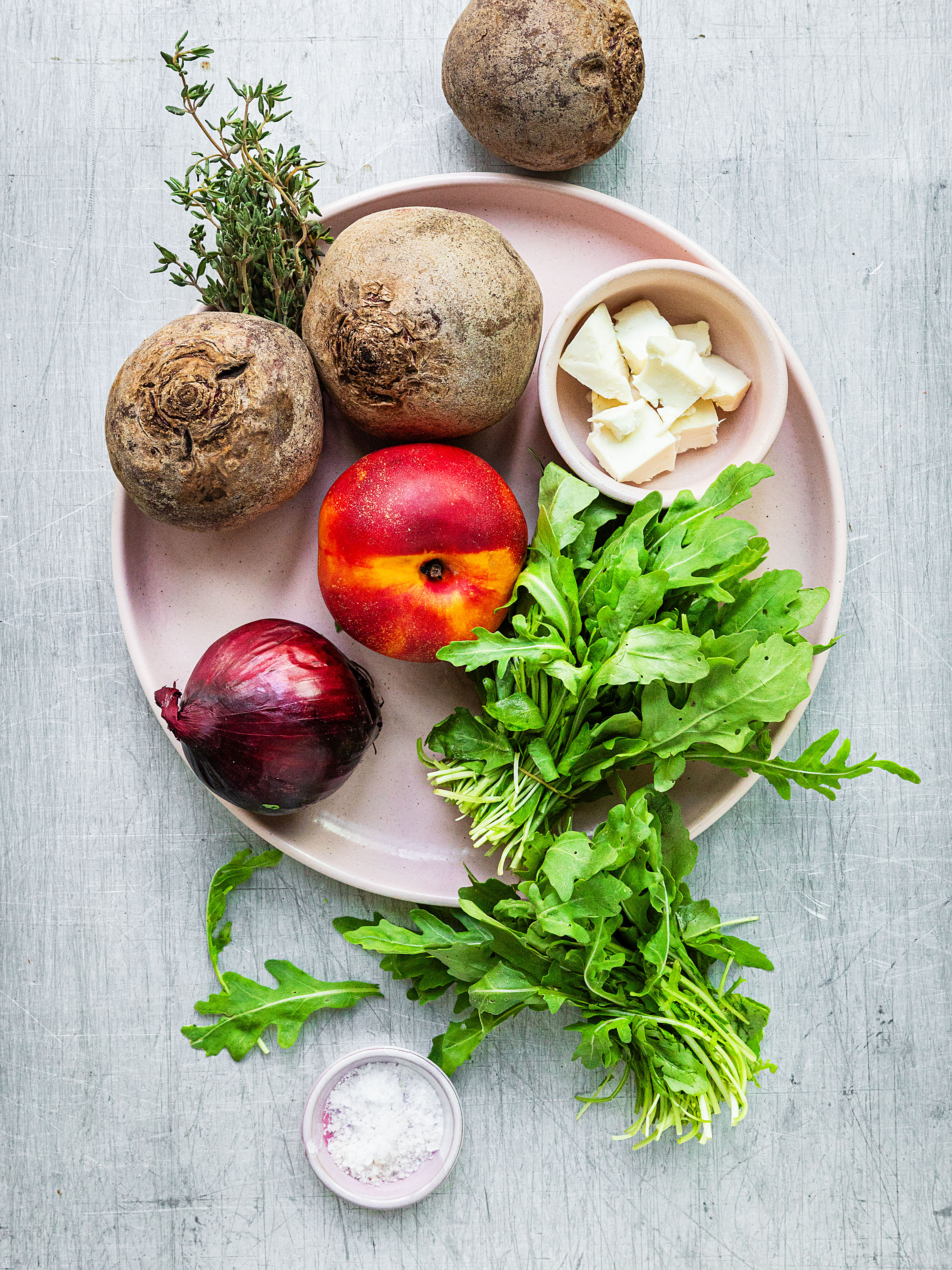 Randen mit Nektarinen, Rucola und Feta Rezept 2