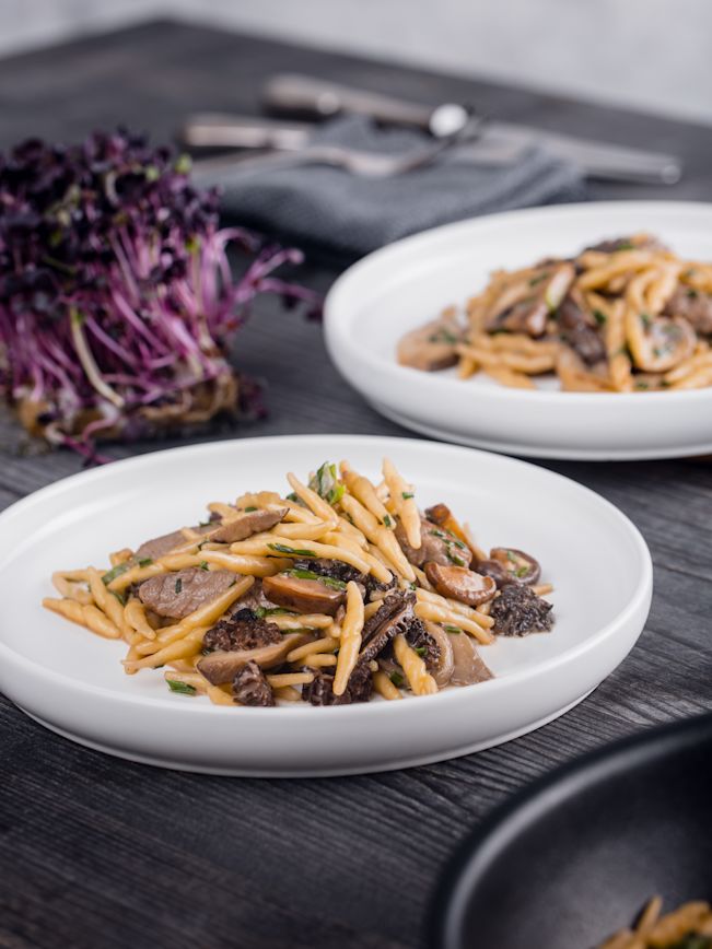 Trofie mit Rindshuft und Pilzen Rezept Trofie mit Rindshuft und Pilzen Rezept