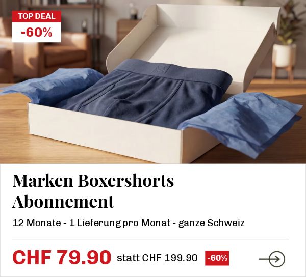 Schweizer Boxershorts-Abo als Gutschein verschenken Schweizer Boxershorts-Abo als Gutschein verschenken