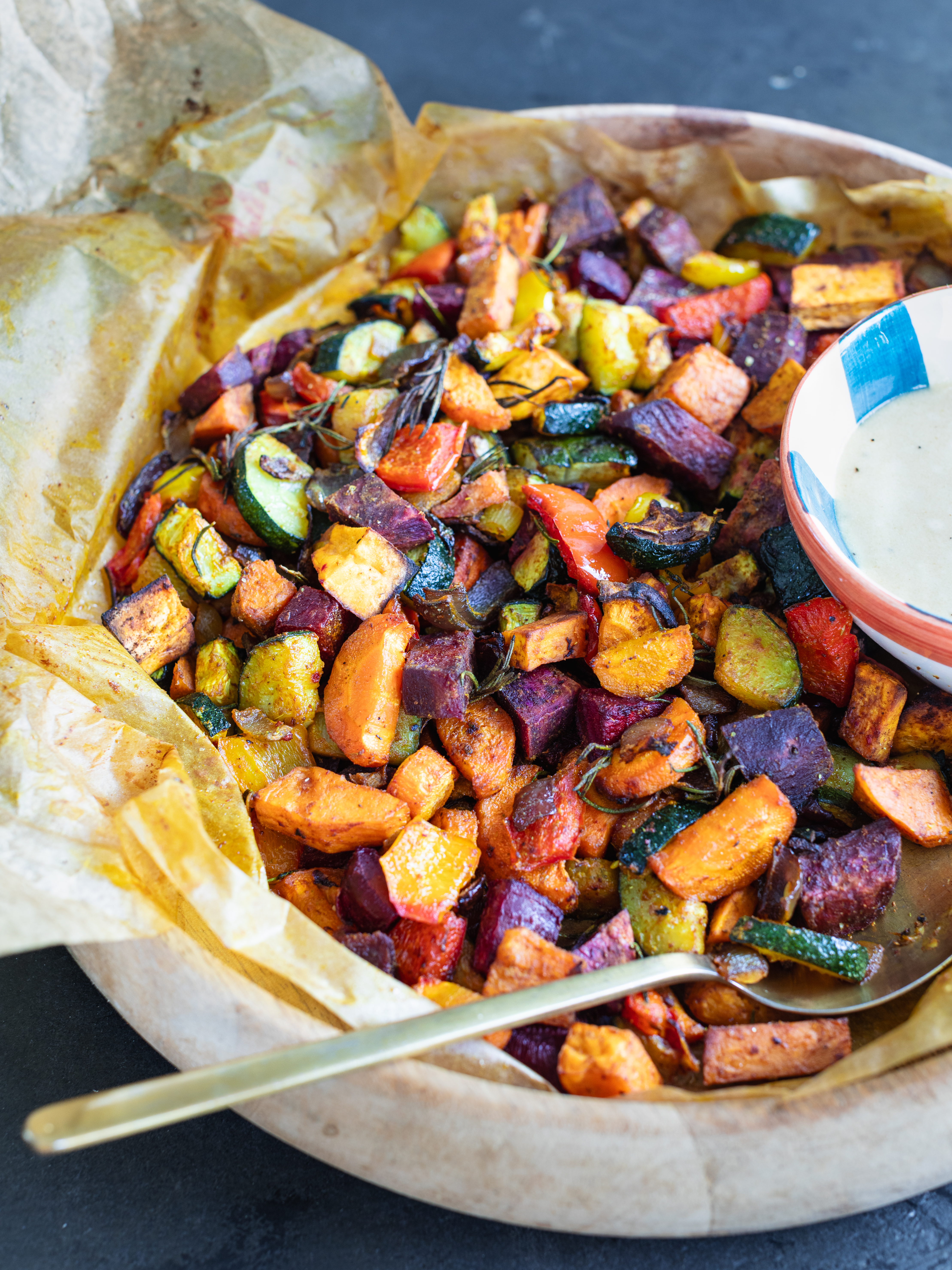 Ofengemüse mit Kurkuma und Zitronen-Tahini-Dressing Rezept 6