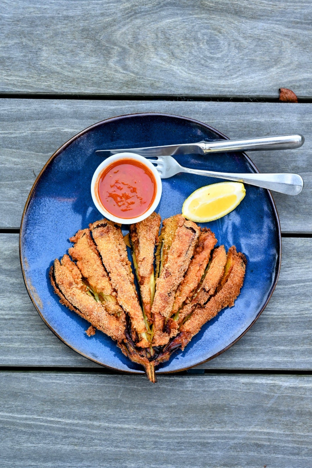 Gebackenes Auberginenfächer-Steak Rezept 1