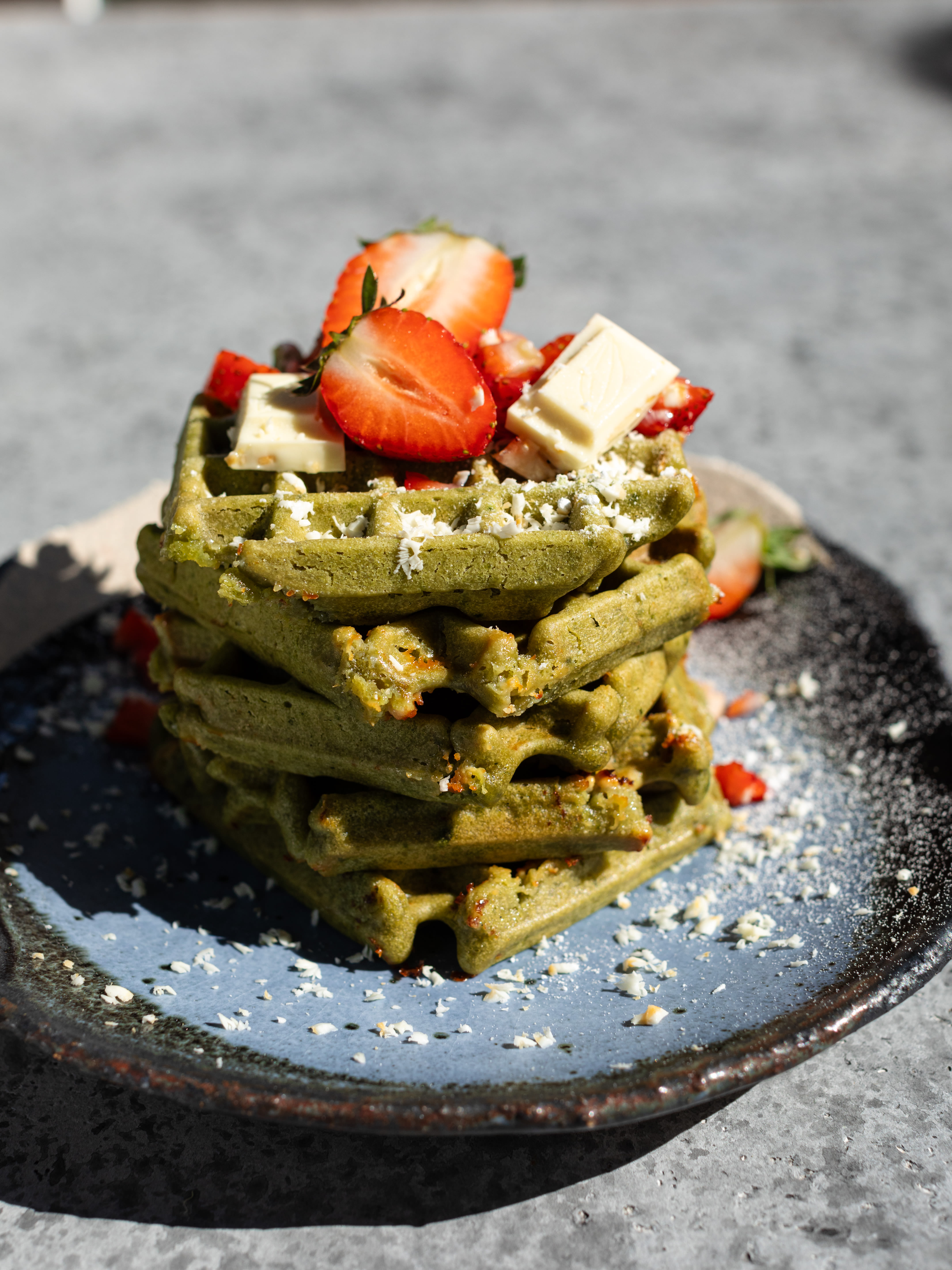 Matcha Waffeln mit weisser Schokolade 8