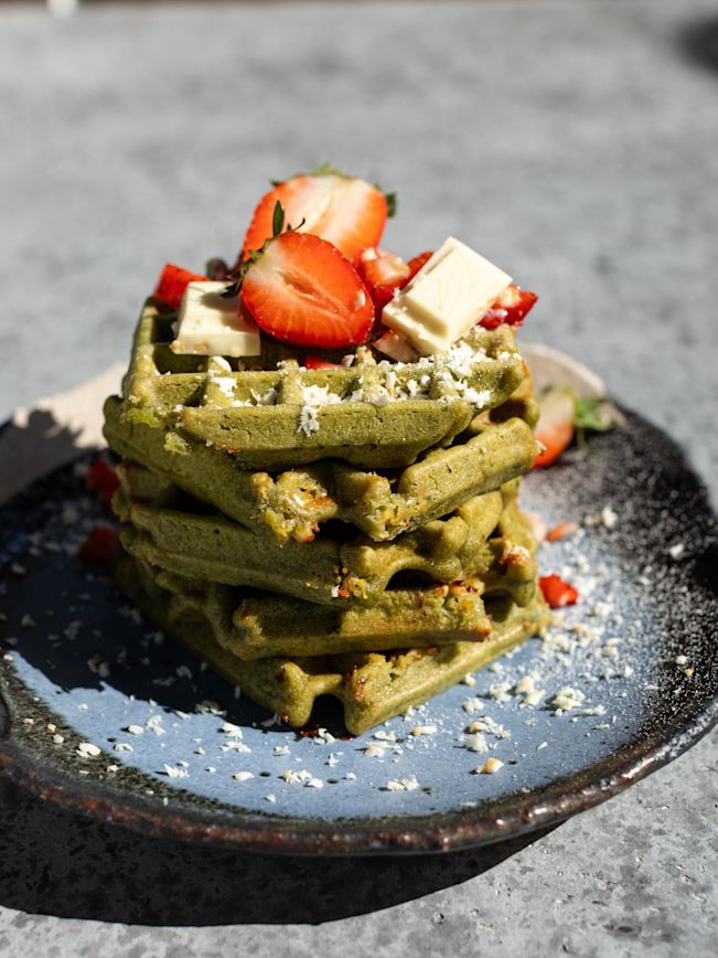 Matcha Waffeln mit weisser Schokolade 8 Matcha Waffeln mit weisser Schokolade 8