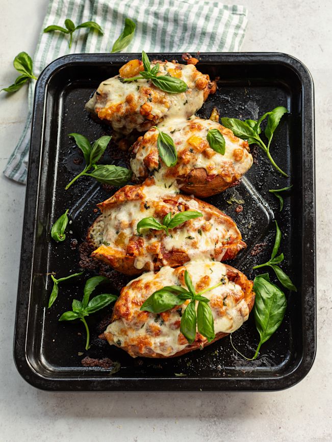 Gefüllte Süsskartoffeln mit Kichererbsen Rezept 3 Gefüllte Süsskartoffeln mit Kichererbsen Rezept 3