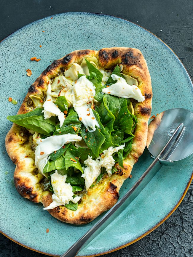 Pizza mit Artischocke und Spinat Rezept 5 Pizza mit Artischocke und Spinat Rezept 5