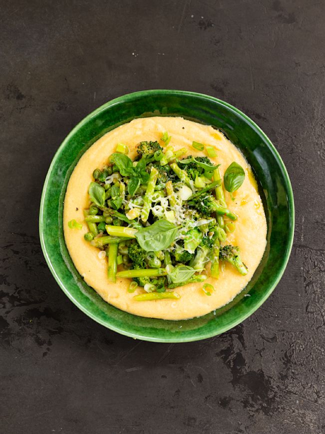 Miso Polenta mit Frühlingsgemüse Rezept 3 Miso Polenta mit Frühlingsgemüse Rezept 3