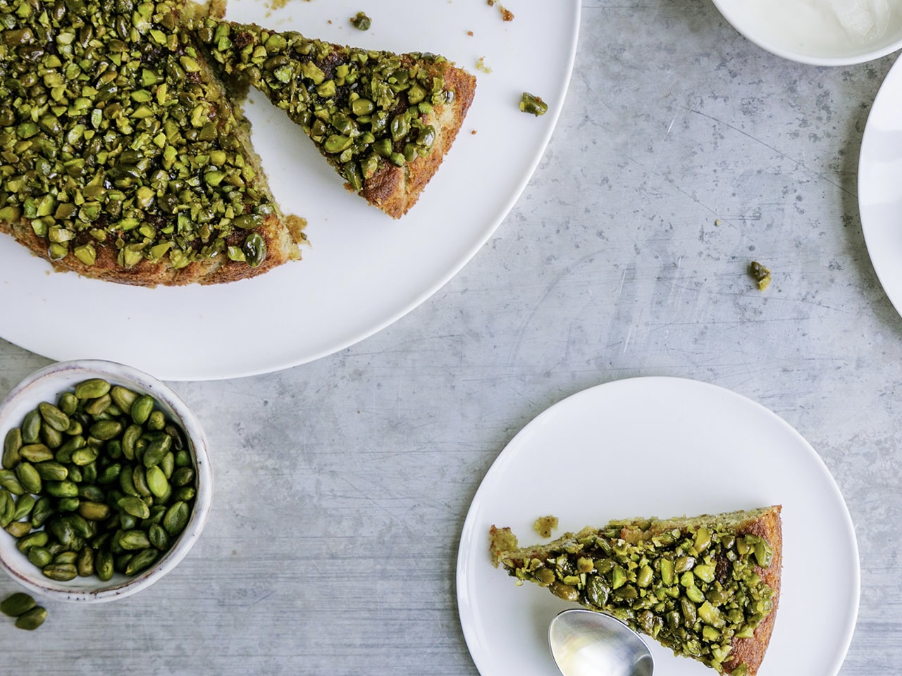 Schritt 4: Zuckersirup mit Pistazien für Zitronen Pistazien Cake 