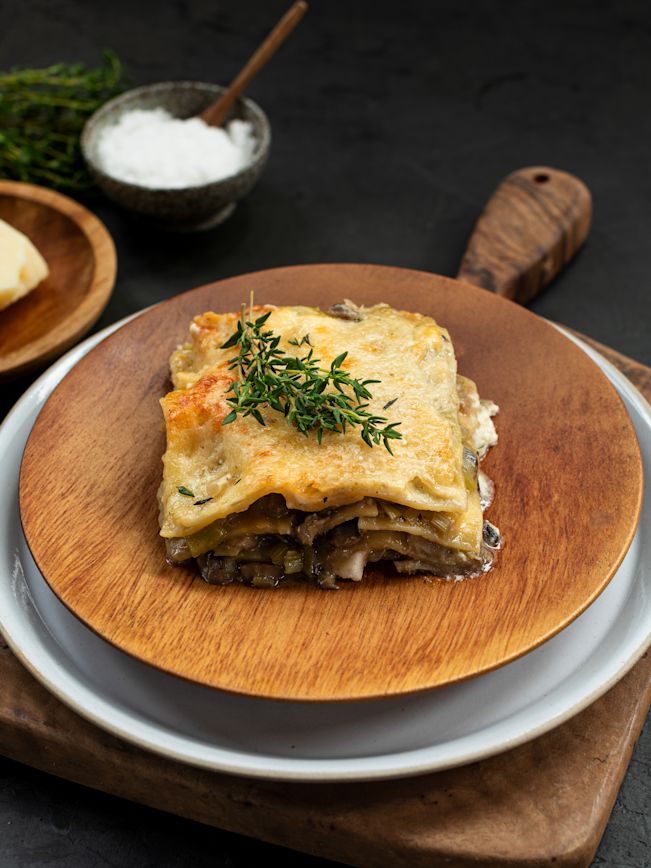 Cremige Pilz-Lauch Lasagne Rezept Cremige Pilz-Lauch Lasagne Rezept