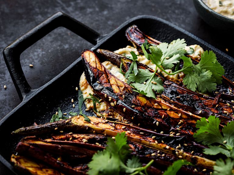 Honig-Teriyaki-Auberginen mit Miso Honig-Teriyaki-Auberginen mit Miso