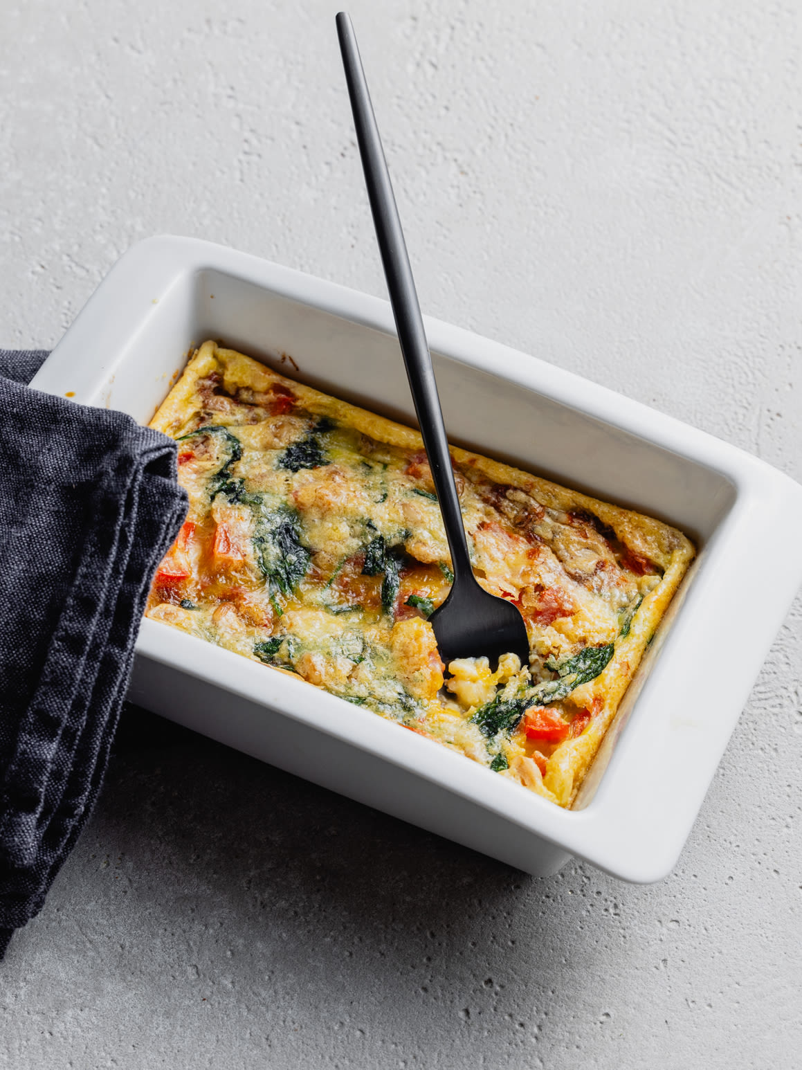 Omelett-Quiche mit Spinat und Tomaten Rezept