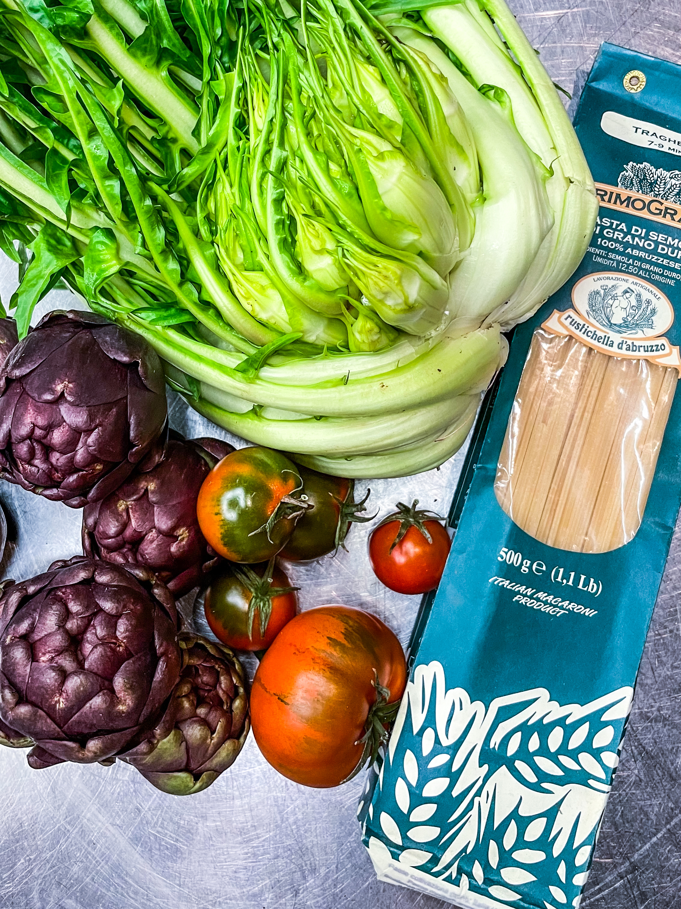 Spaghetti mit Artischocken, Puntarelle, Zitrone & Barba di Frate Rezept 3