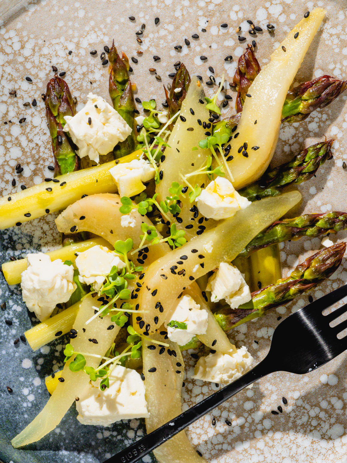 Grüner Spargel und Birnen Salat mit Feta Rezept 2