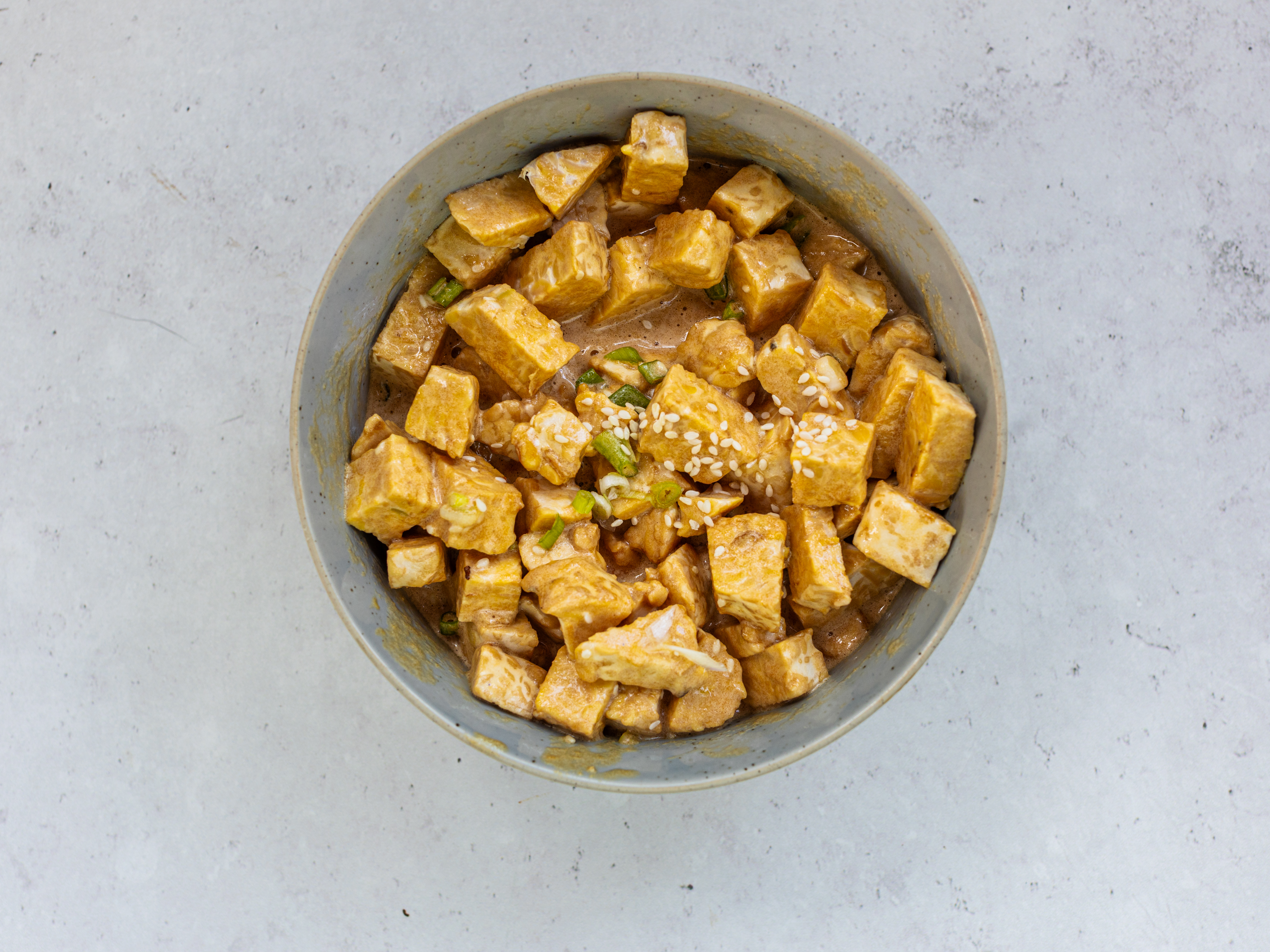 Schritt 3: Tempeh für Vegetarisches Bulgogi mit Reis marinieren 