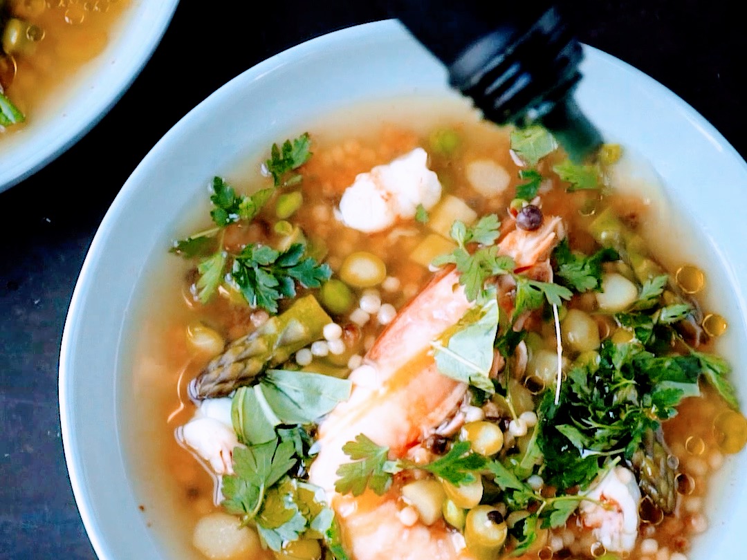 Schritt 3: Fregola Sarda mit Spargeln und Erbsen servieren