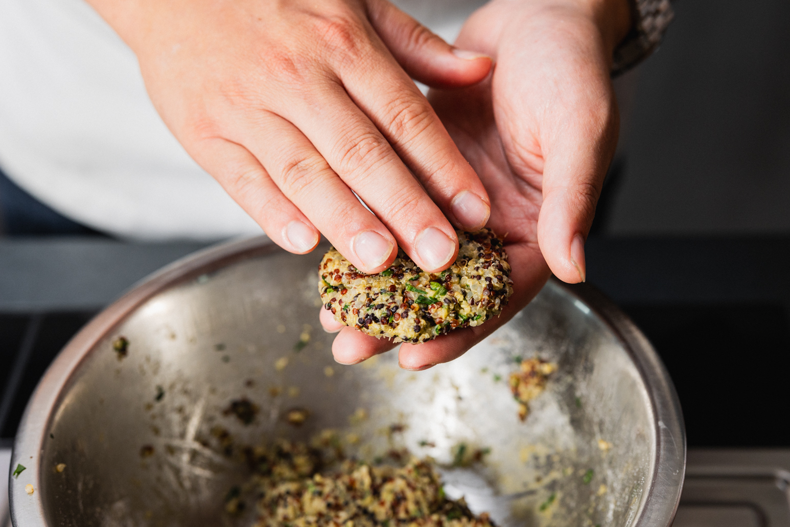 Schritt 3: Quinoa Patties formen