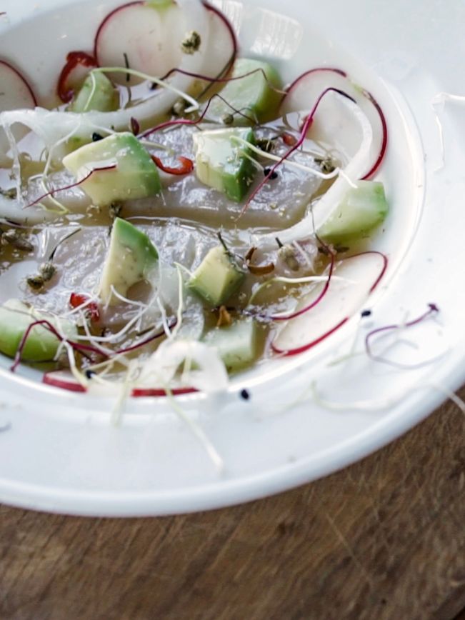 Ceviche de Hamachi con Mezcal Rezept Ceviche de Hamachi con Mezcal Rezept